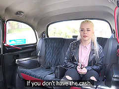 Small tits blonde Anna Rey spreads her legs to be fucked in the taxi