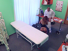 Handsome patient Nicole sucks and rides a dick of the doctor