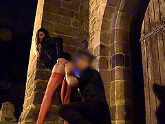 Hardcore fucking in the streets between a cop and whore Eva