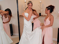 Interracial lesbian threesome before the wedding - Demi Sutra