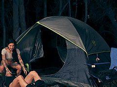 Outdoors fucking during camping with natural boobs Joanna Angel