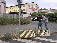 Public sex by the road with natural tits girlfriend Grace Carson