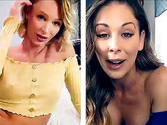 Webcam show between horny pornstars Cherie DeVille and Emma Hix