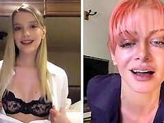 Amateur babes Kenna James and Serene Siren tease each other