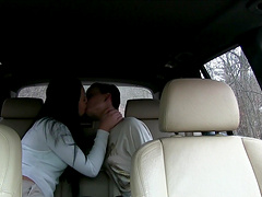 Anna Rose and Bella Pumpkin have a quickie lesbian sex in the car