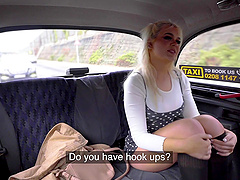 Quickie fucking in the back of the taxi with desirable Gina Varney