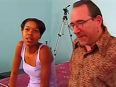 Small tits ebony Nikki B. enjoys having passionate sex with a white dude