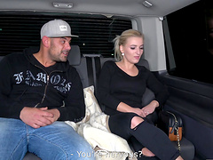 Hardcore fucking in the van with amateur blonde babe Sandra