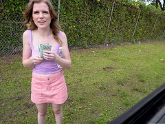 Skinny chick Nikki Sweet gets picked up and fucked in the van