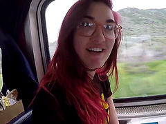 Amateur stranger Kat Monroe gets fucked hard in the public train