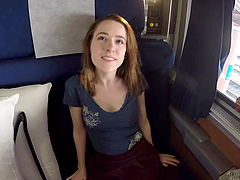 Wild fucking in the train with hot ass girlfriend Alice March