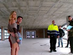 Vanda Lust has sex in a building under construction