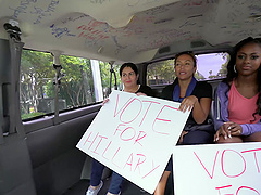 Hardcore interracial fucking in back of the van with Amilian Kush