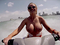 Hardcore fucking on the beach with fake boobs wife Nikki Benz