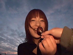 Outdoors video of foxy Akane Mochida getting fucked in missionary