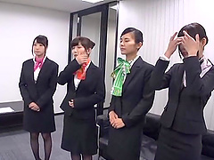 Japanese group fucking in the office with naughty coworkers