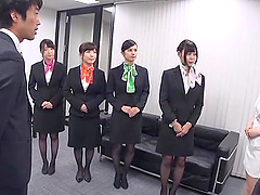 Japanese group fucking in the office with naughty coworkers