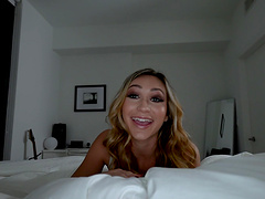 HD POV video with nasty Ana Rose sucking her BF's big dick