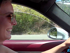 Stella Sedona enjoys while getting fingered in the car - HD