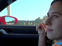 Kourtney Rae moans while getting fingered in the car by her man