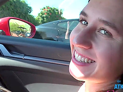 Kourtney Rae moans while getting fingered in the car by her man