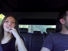 Molly Manson enjoys while getting fucked in the back of a car