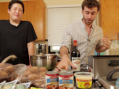 Food fetish video with two guys who love having fun in the kitchen