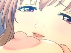 Tits and pussy licking scenes in a Japanese porn cartoon. HD