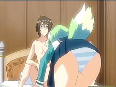 Sweet anime cutie spreads her legs and takes it in her pussy