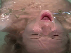 Blonde Faye Runaway gets bounded and poured with water