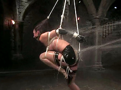 Amazing brunette siren Wenona is in a water bondage