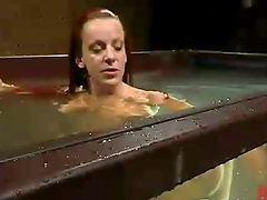 Busty redhead slave looks so sexy, when she is wet