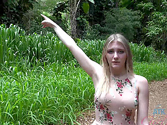 Pov forest sex with a hot blonde babe