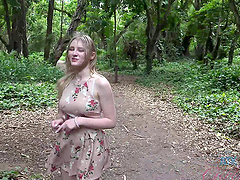 Pov forest sex with a hot blonde babe