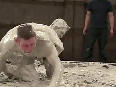 Dean Tucker and James Hamilton enjoy fighting and fucking in mud