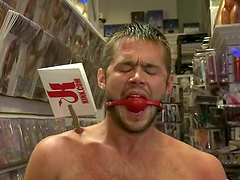 Mike de Marko feels happy to get his holes fucked in a shop