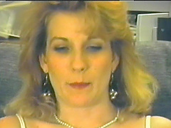 Randy chick in POV retro film sucking cock before getting facial