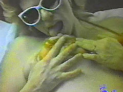 Hardcore retro video with mature lady wearing glasses